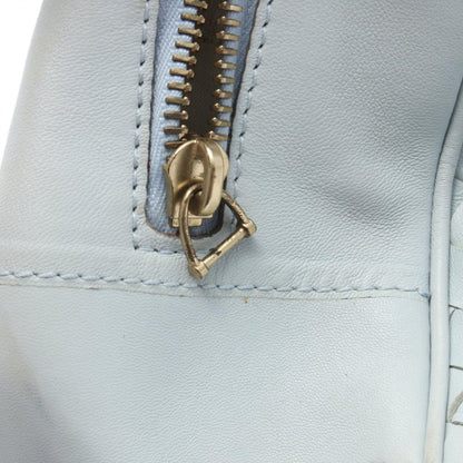 イントレチャート ボストンバッグ レザー ライトブルー ボッテガヴェネタ バッグ BOTTEGA VENETA