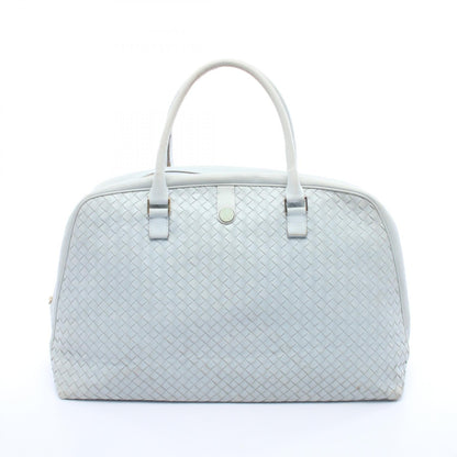 イントレチャート ボストンバッグ レザー ライトブルー ボッテガヴェネタ バッグ BOTTEGA VENETA