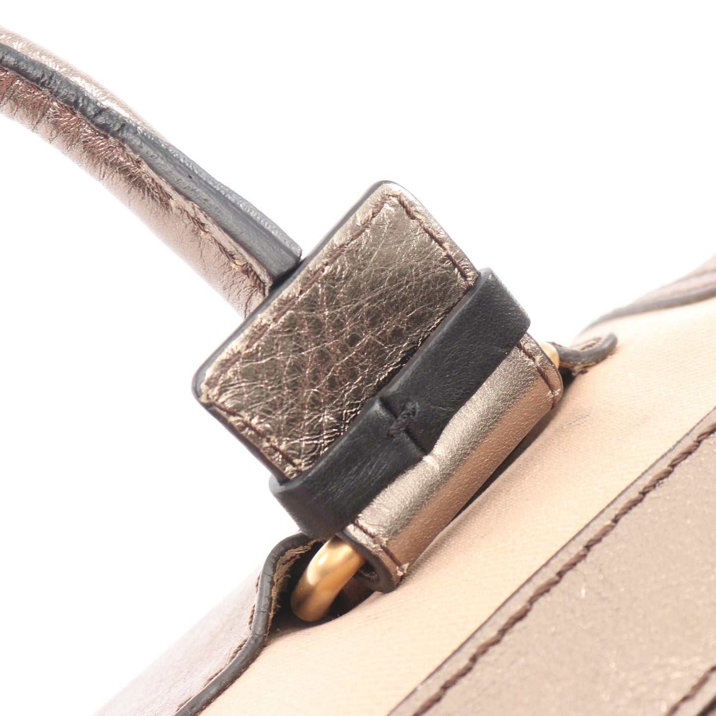 ロゴ メタリック ボストンバッグ キャンバス レザー ピンクベージュ カーキグリーン クロエ バッグ Chloe