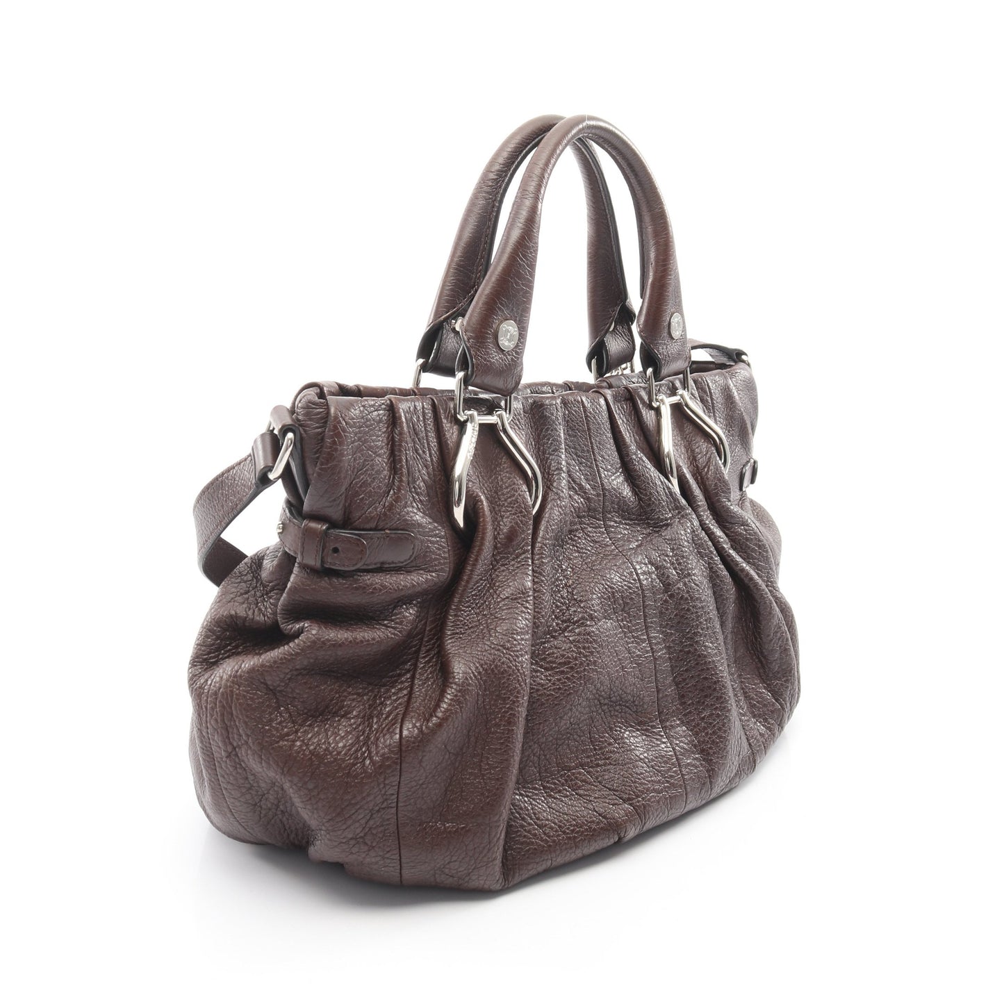 ピロー スモール 2WAY ショルダーバッグ レザー ダークブラウン セリーヌ バッグ CELINE