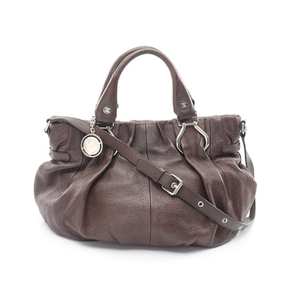 ピロー スモール 2WAY ショルダーバッグ レザー ダークブラウン セリーヌ バッグ CELINE