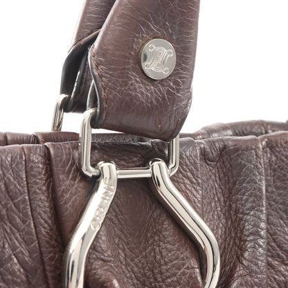ピロー スモール 2WAY ショルダーバッグ レザー ダークブラウン セリーヌ バッグ CELINE