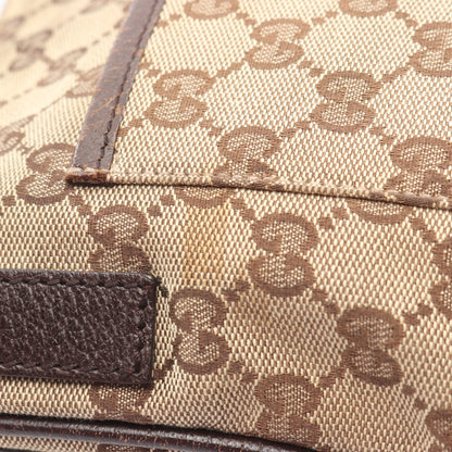GGキャンバス ショルダーバッグ キャンバス レザー ベージュ ダークブラウン グッチ バッグ GUCCI