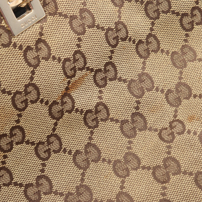 GGキャンバス ハンドバッグ トートバッグ キャンバス レザー ベージュ ダークブラウン グッチ バッグ GUCCI