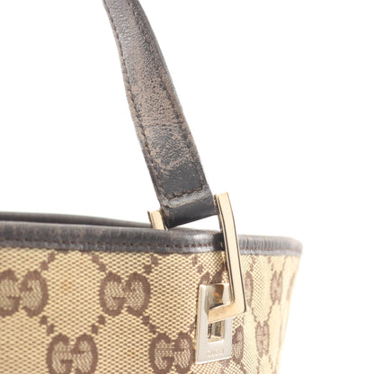 GGキャンバス ハンドバッグ トートバッグ キャンバス レザー ベージュ ダークブラウン グッチ バッグ GUCCI