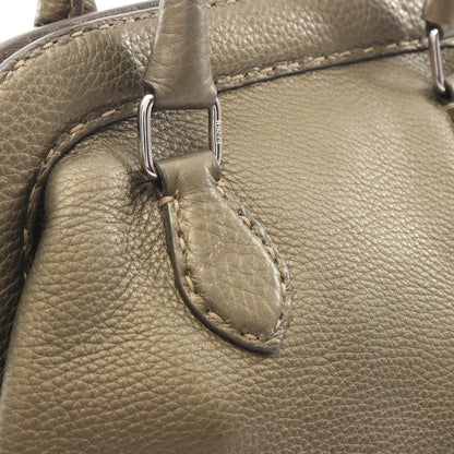 セレリア ドクターズバッグ メタリック ハンドバッグ レザー カーキグリーン フェンディ バッグ FENDI