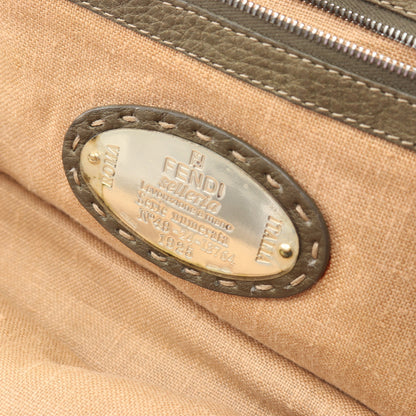 セレリア ドクターズバッグ メタリック ハンドバッグ レザー カーキグリーン フェンディ バッグ FENDI
