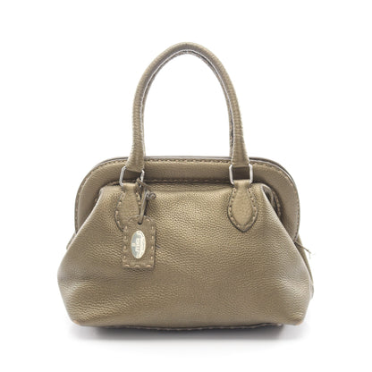 セレリア ドクターズバッグ メタリック ハンドバッグ レザー カーキグリーン フェンディ バッグ FENDI