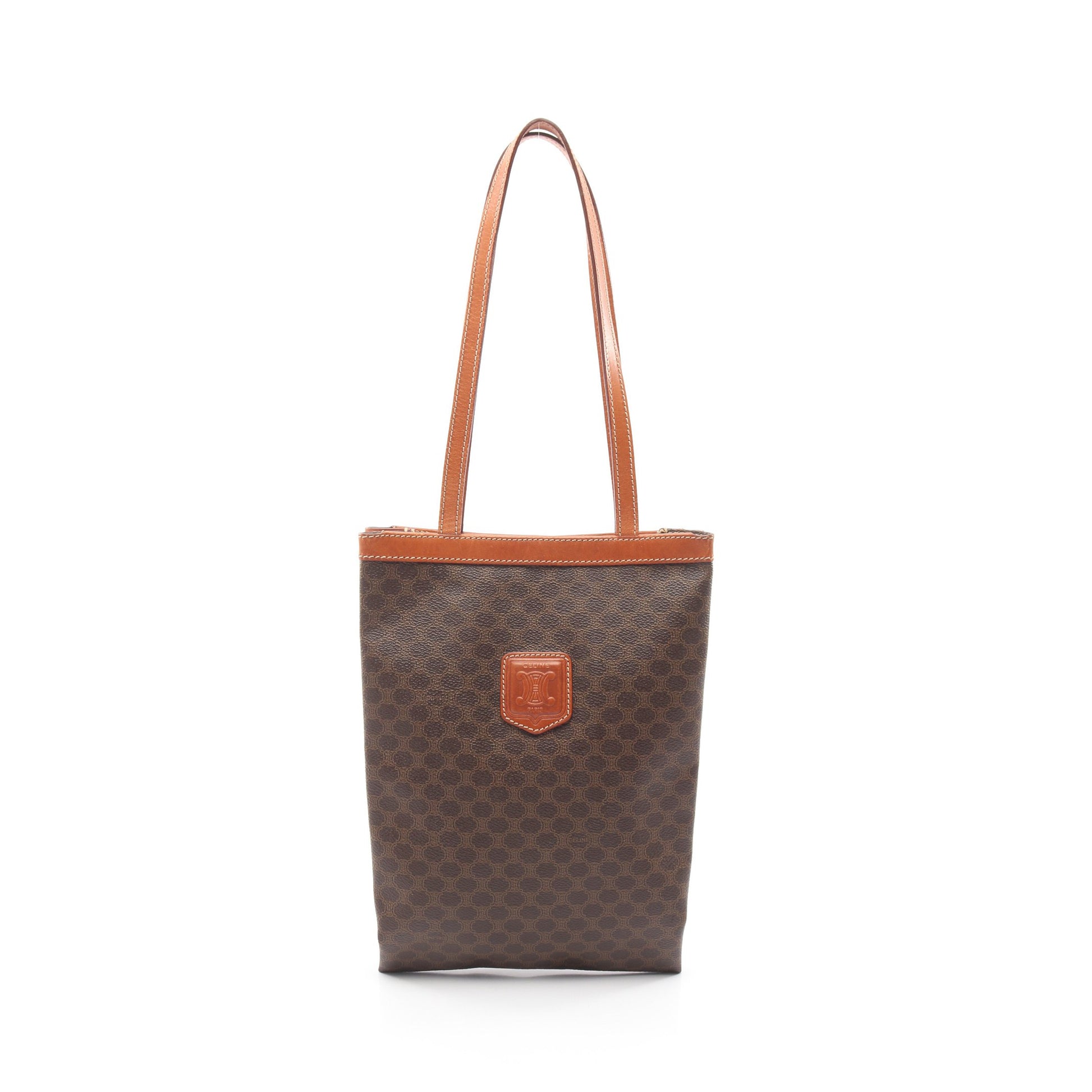 マカダム ショルダーバッグ PVC レザー ブラウン セリーヌ バッグ CELINE
