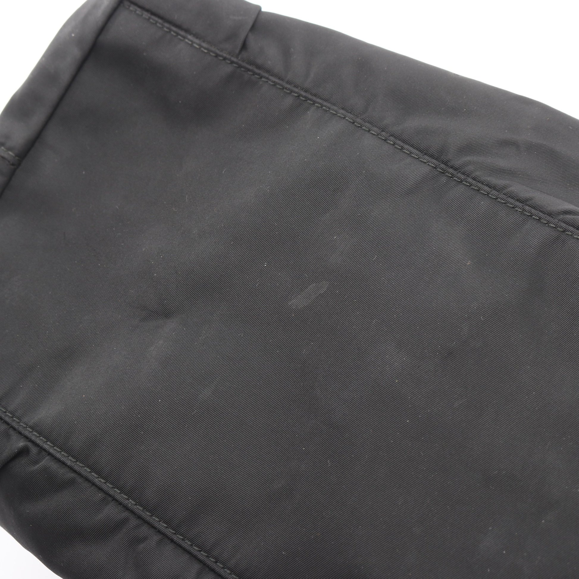 TESSUTO BOW 編み込みハンドル 2WAY ハンドバッグ ナイロン レザー ブラック プラダ バッグ PRADA