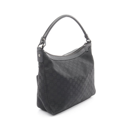 GGナイロン ワンショルダーバッグ ナイロン レザー ブラック グッチ バッグ GUCCI