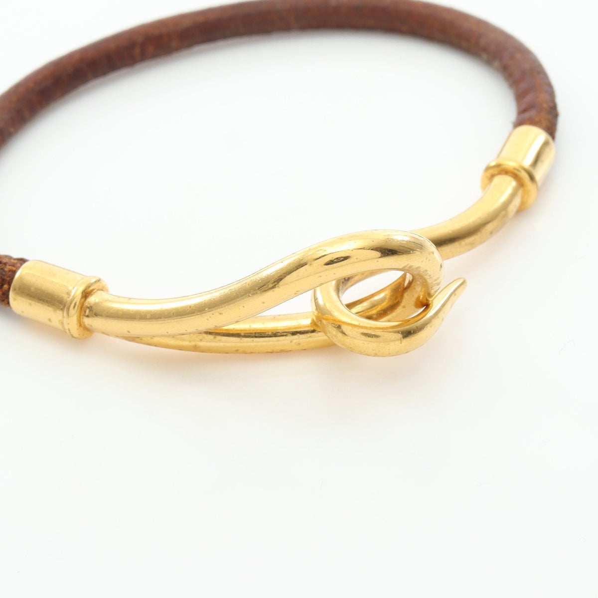 ジャンボ ブレスレット GP レザー ゴールド ダークブラウン エルメス アクセサリー HERMES