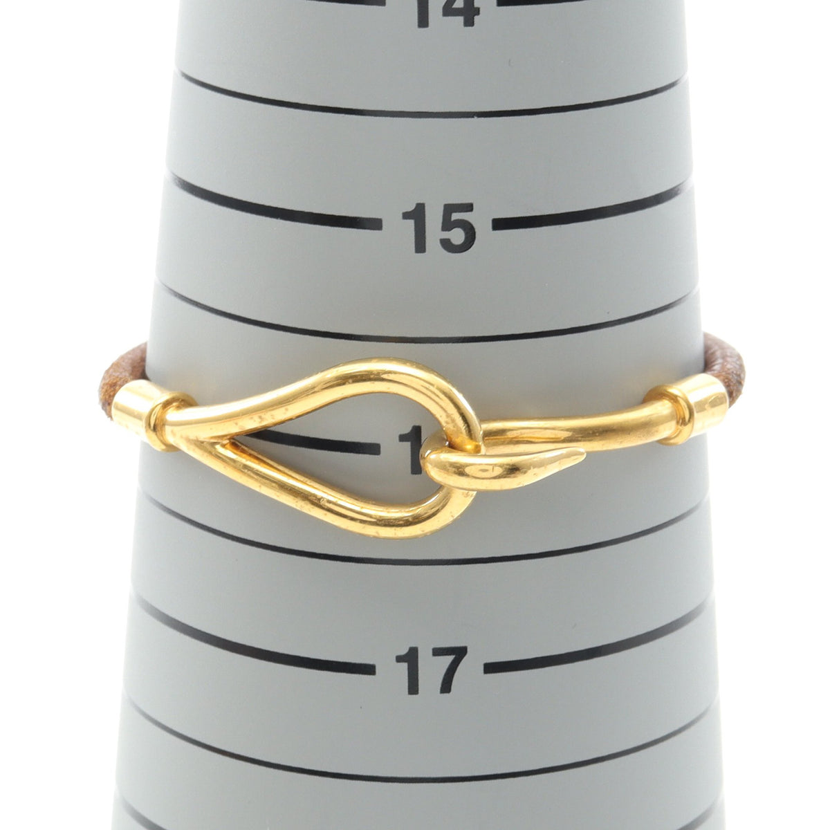 ジャンボ ブレスレット GP レザー ゴールド ダークブラウン エルメス アクセサリー HERMES
