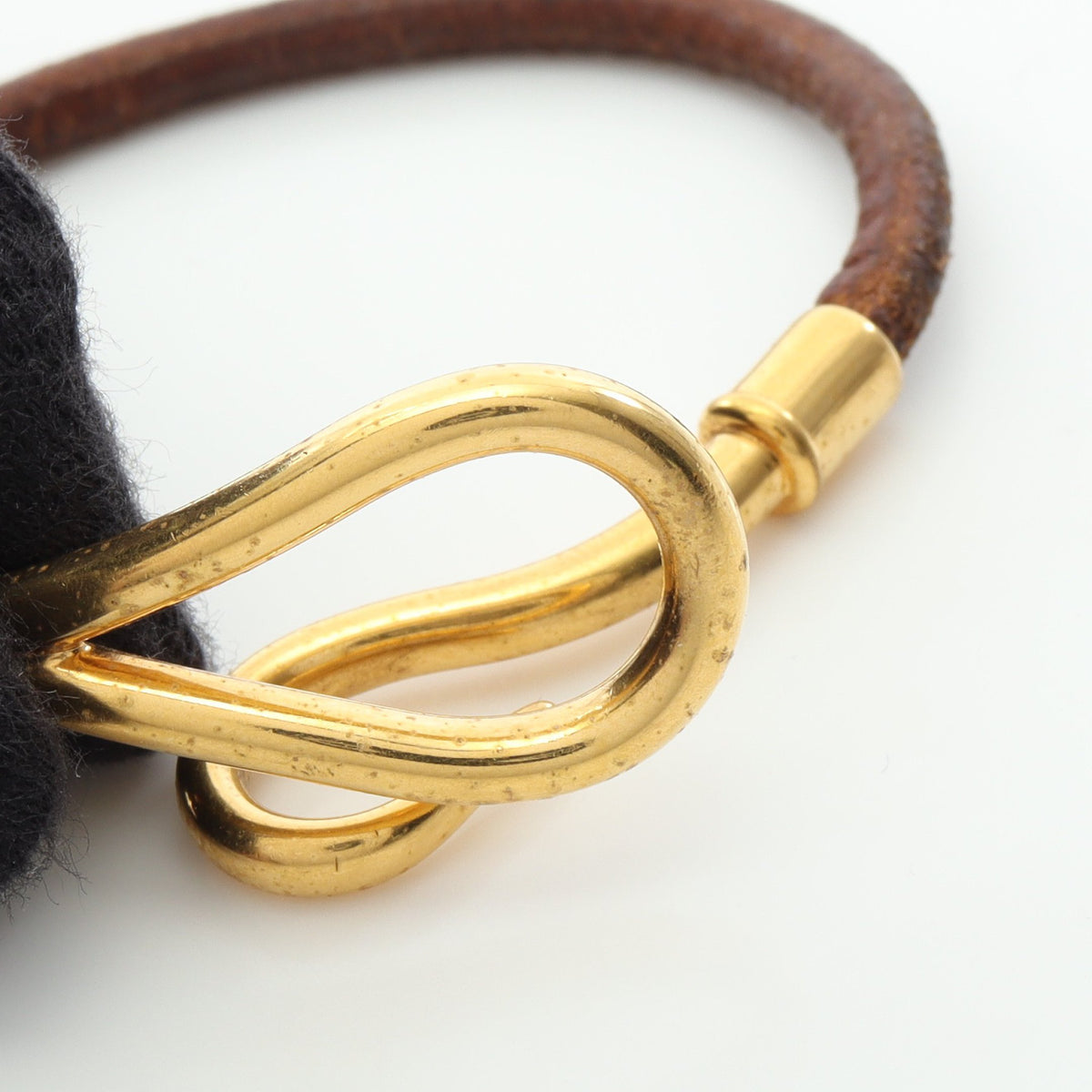 ジャンボ ブレスレット GP レザー ゴールド ダークブラウン エルメス アクセサリー HERMES