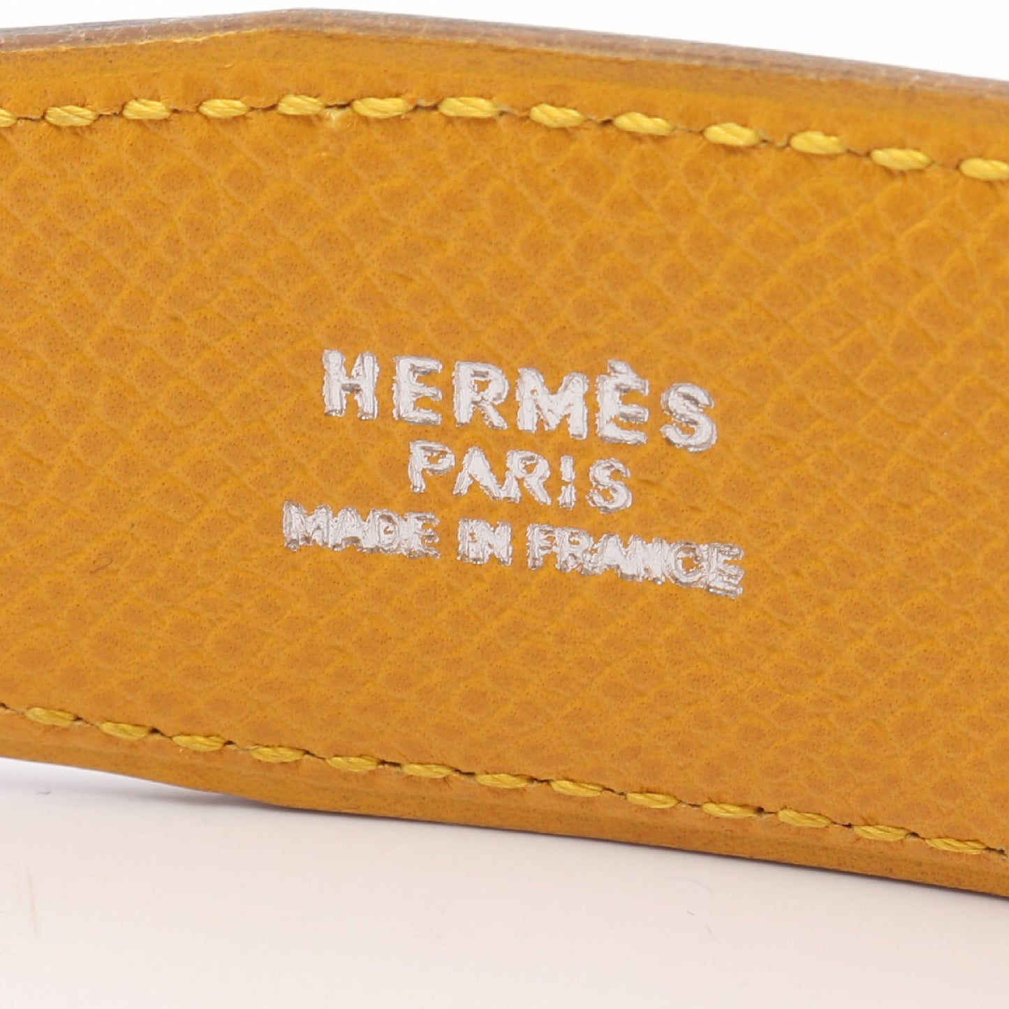 Hプレート リバーシブル ベルト レザー ブラック イエロー シルバー金具 □A刻印 エルメス 財布・小物 HERMES