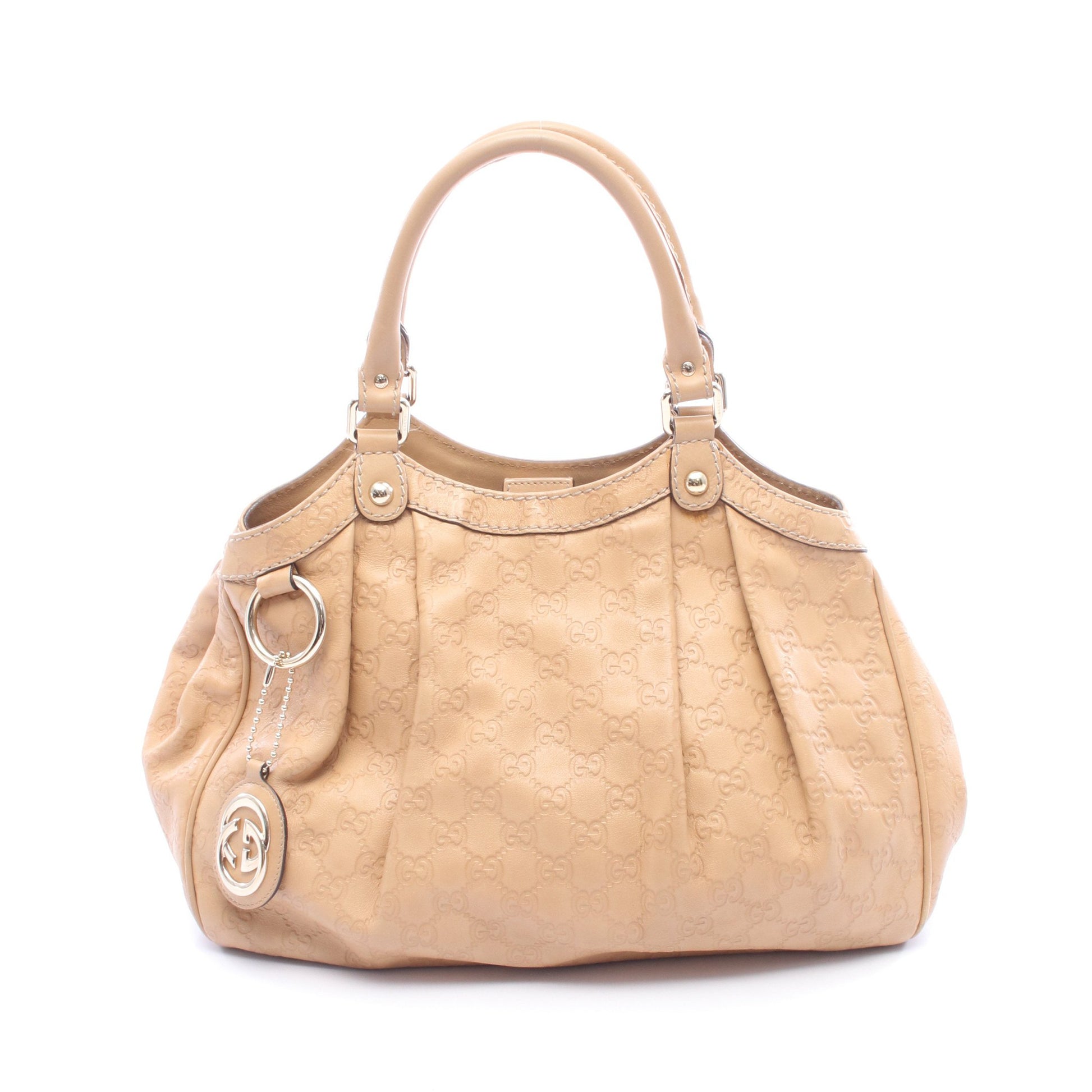 スーキー グッチシマ ハンドバッグ レザー ライトベージュ グッチ バッグ GUCCI