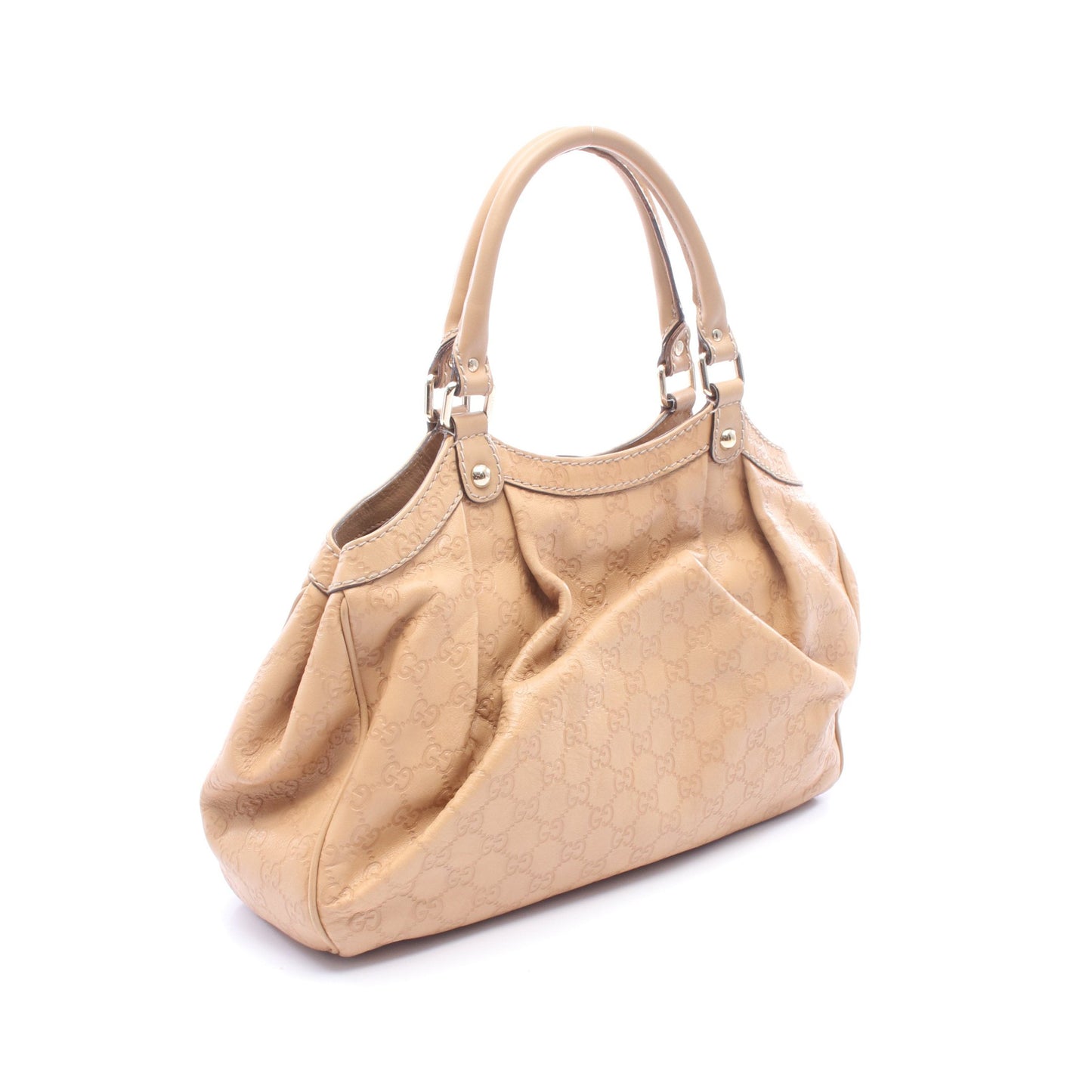 スーキー グッチシマ ハンドバッグ レザー ライトベージュ グッチ バッグ GUCCI