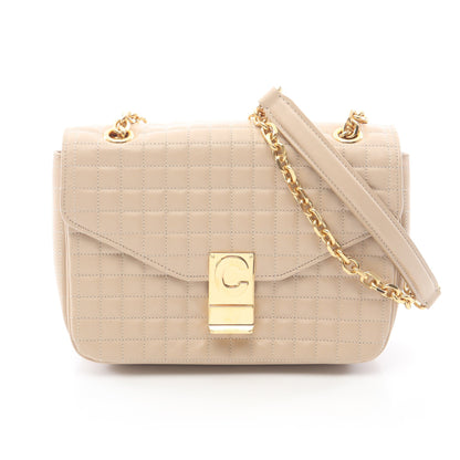 C キルティング チェーンショルダーバッグ レザー ライトベージュ セリーヌ バッグ CELINE