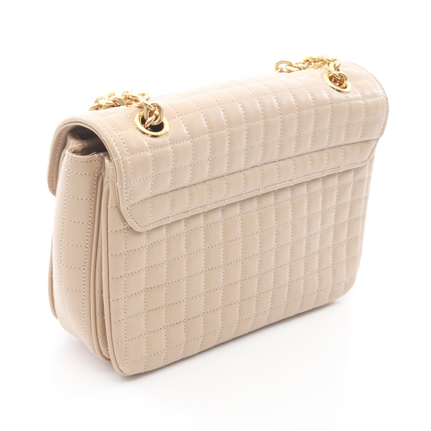 C キルティング チェーンショルダーバッグ レザー ライトベージュ セリーヌ バッグ CELINE