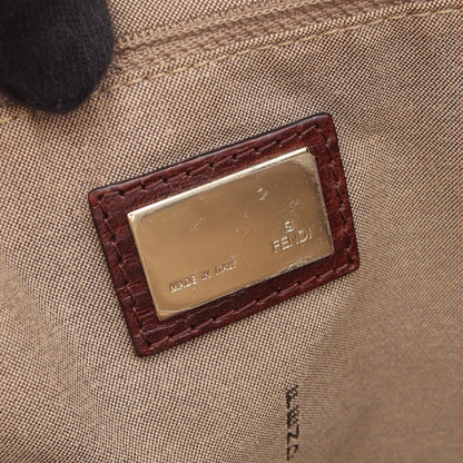 ズッキーノ ハンドバッグ トートバッグ キャンバス レザー ベージュ ブラウン フェンディ バッグ FENDI