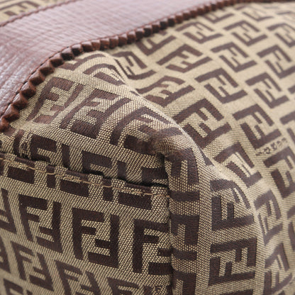 ズッキーノ ハンドバッグ トートバッグ キャンバス レザー ベージュ ブラウン フェンディ バッグ FENDI