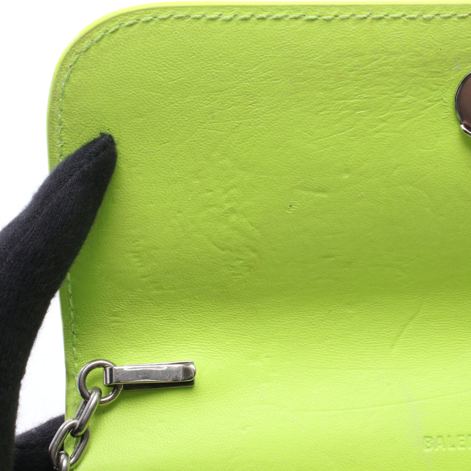 ゴシップ クロコ型押し チェーンウォレット レザー イエロー バレンシアガ バッグ BALENCIAGA