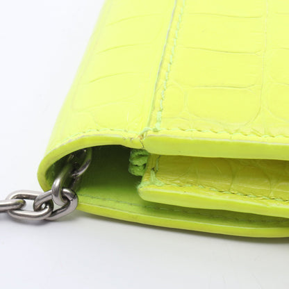 ゴシップ クロコ型押し チェーンウォレット レザー イエロー バレンシアガ バッグ BALENCIAGA