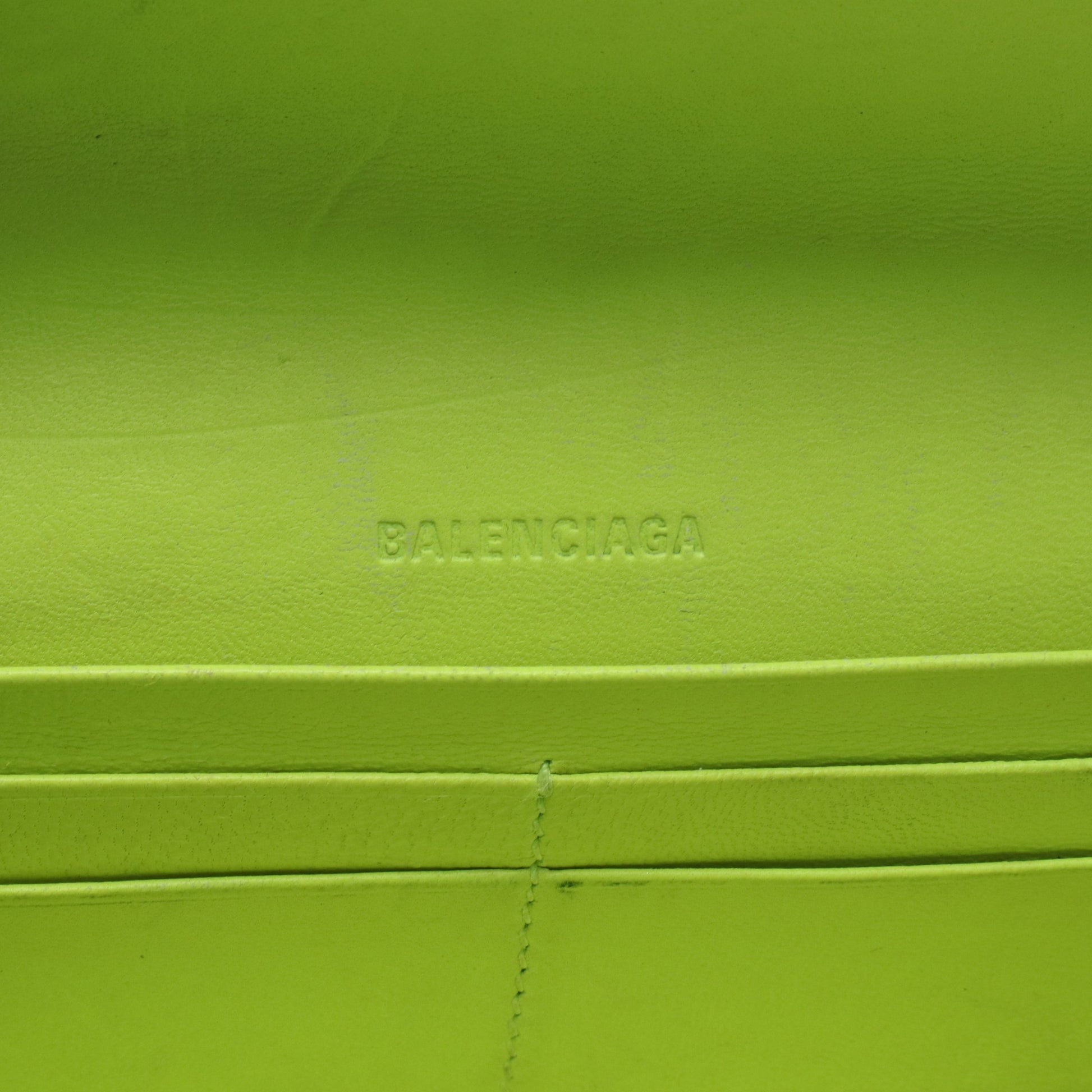 ゴシップ クロコ型押し チェーンウォレット レザー イエロー バレンシアガ バッグ BALENCIAGA