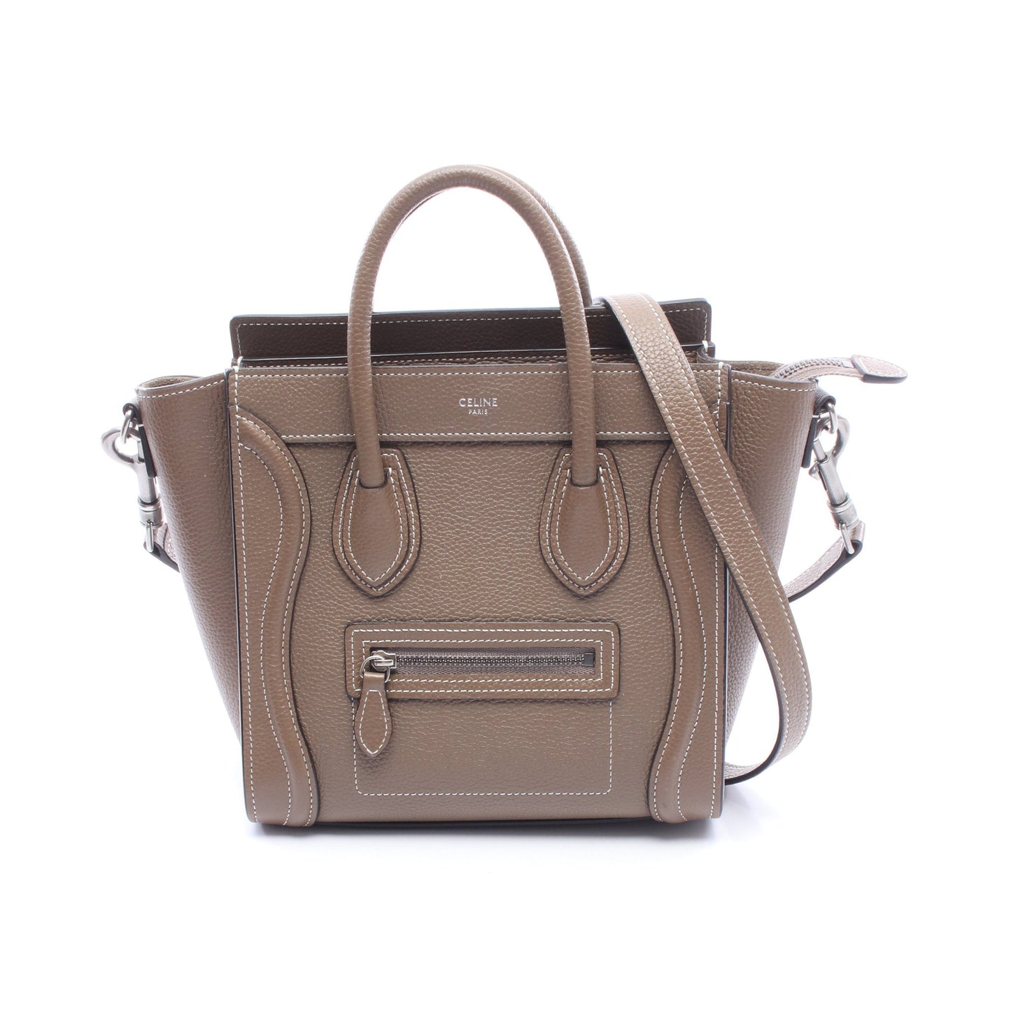 ラゲージ ナノショッパー 2WAY ハンドバッグ レザー ブラウン セリーヌ バッグ CELINE
