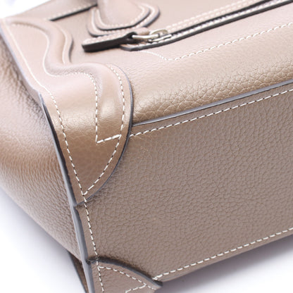 ラゲージ ナノショッパー 2WAY ハンドバッグ レザー ブラウン セリーヌ バッグ CELINE