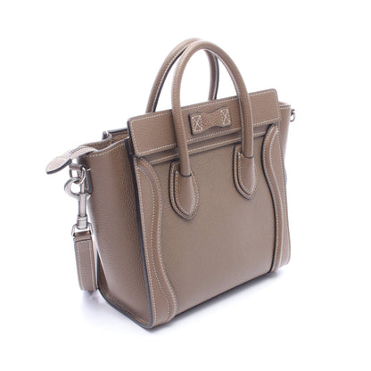 ラゲージ ナノショッパー 2WAY ハンドバッグ レザー ブラウン セリーヌ バッグ CELINE