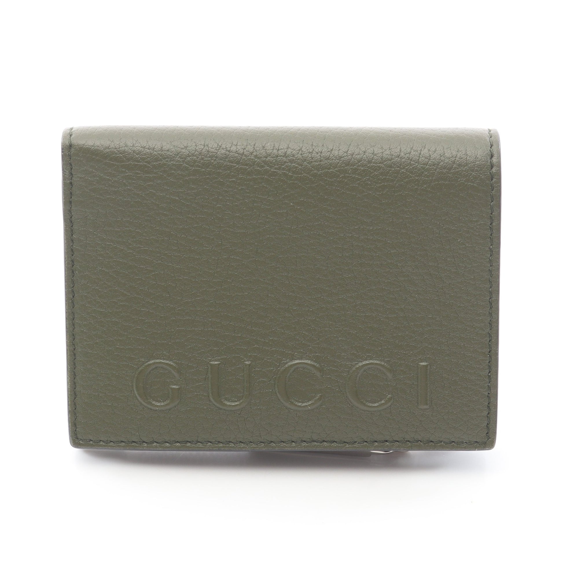 ロゴ コインウォレット 日本限定 二つ折り財布 レザー カーキグリーン グッチ 財布・小物 GUCCI