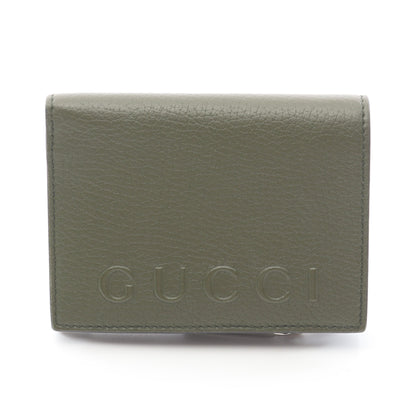 ロゴ コインウォレット 日本限定 二つ折り財布 レザー カーキグリーン グッチ 財布・小物 GUCCI
