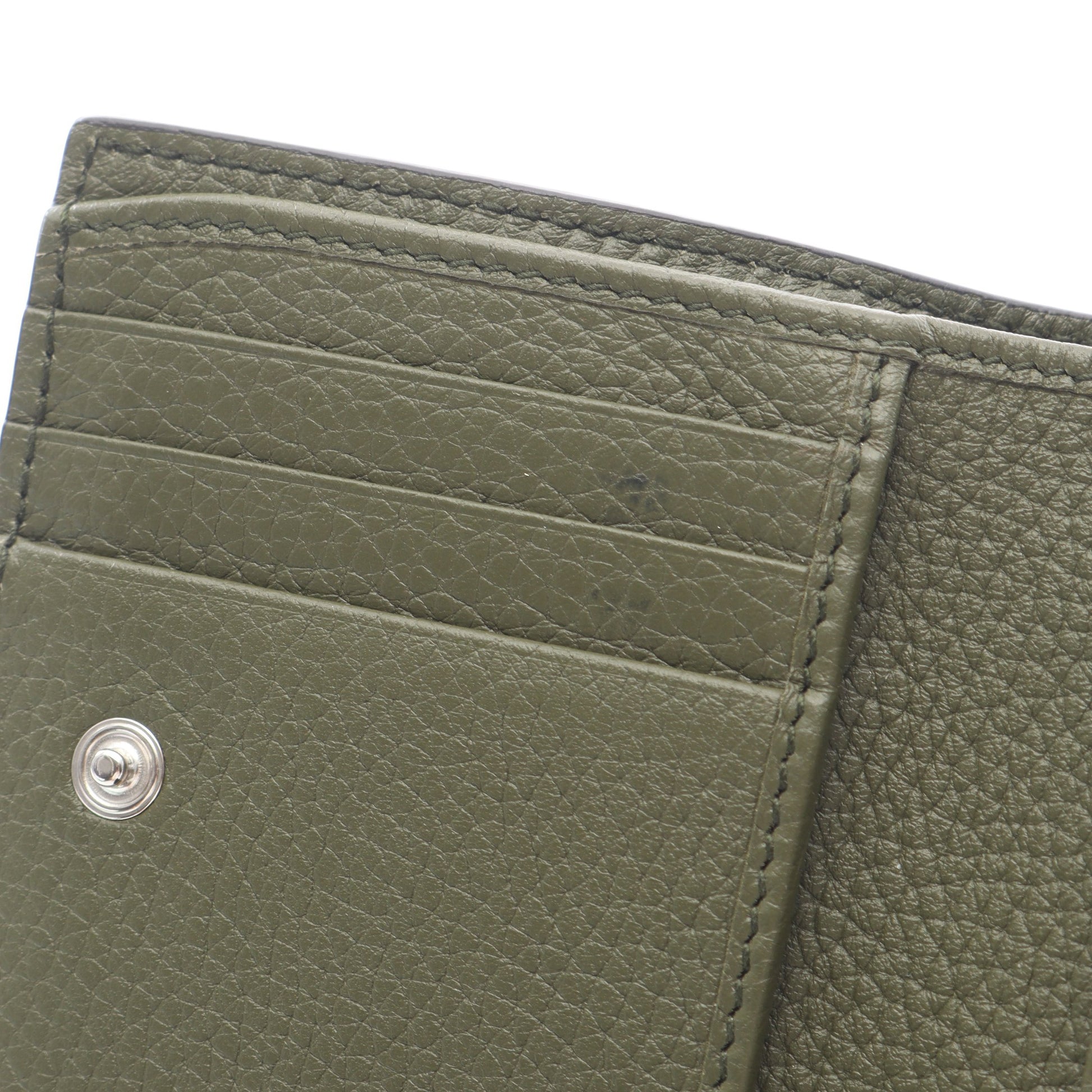 ロゴ コインウォレット 日本限定 二つ折り財布 レザー カーキグリーン グッチ 財布・小物 GUCCI