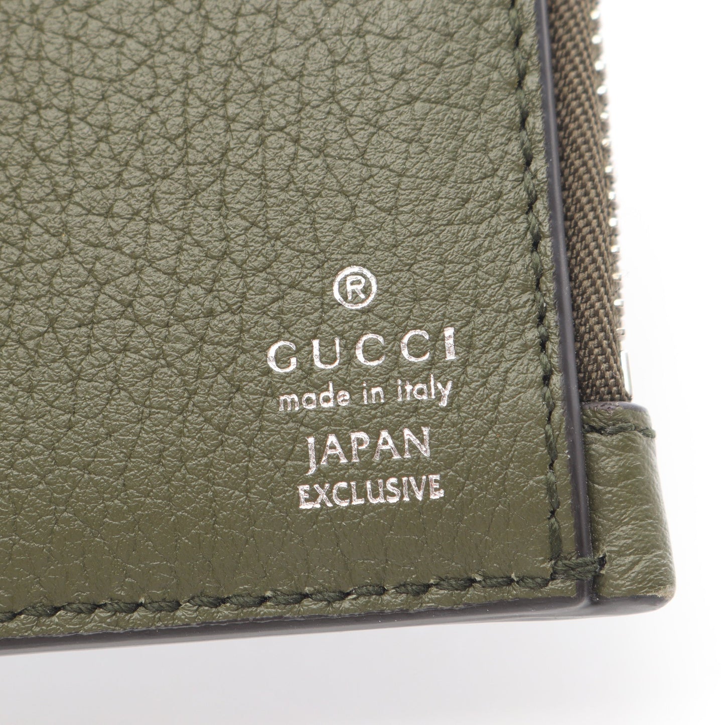 ロゴ コインウォレット 日本限定 二つ折り財布 レザー カーキグリーン グッチ 財布・小物 GUCCI