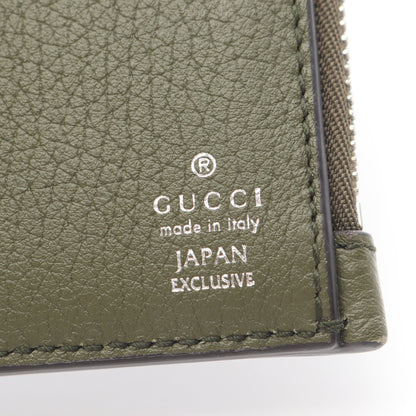 ロゴ コインウォレット 日本限定 二つ折り財布 レザー カーキグリーン グッチ 財布・小物 GUCCI