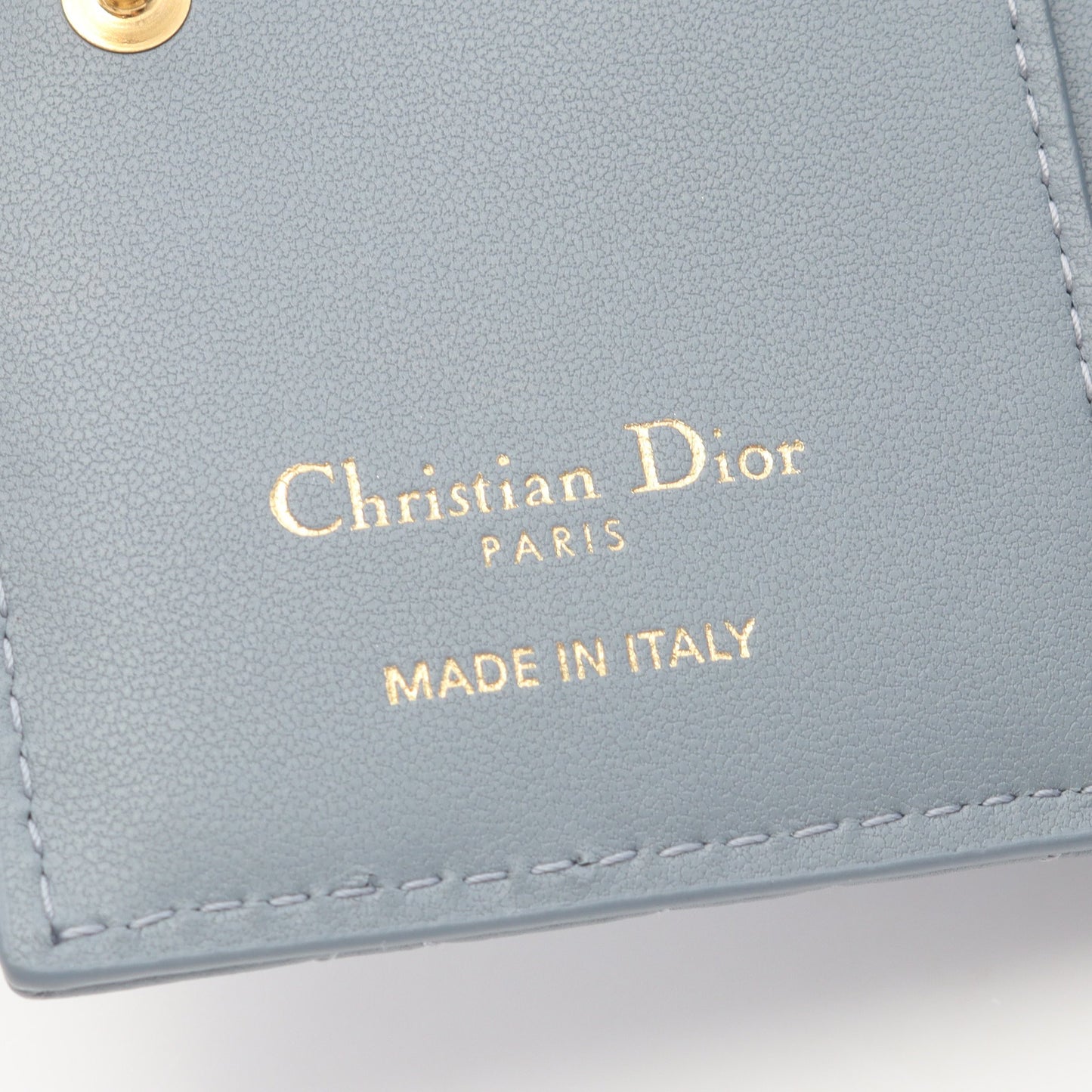 Caro Dahila カナージュ 二つ折り財布 レザー ブルーグレー クリスチャンディオール 財布・小物 Christian Dior