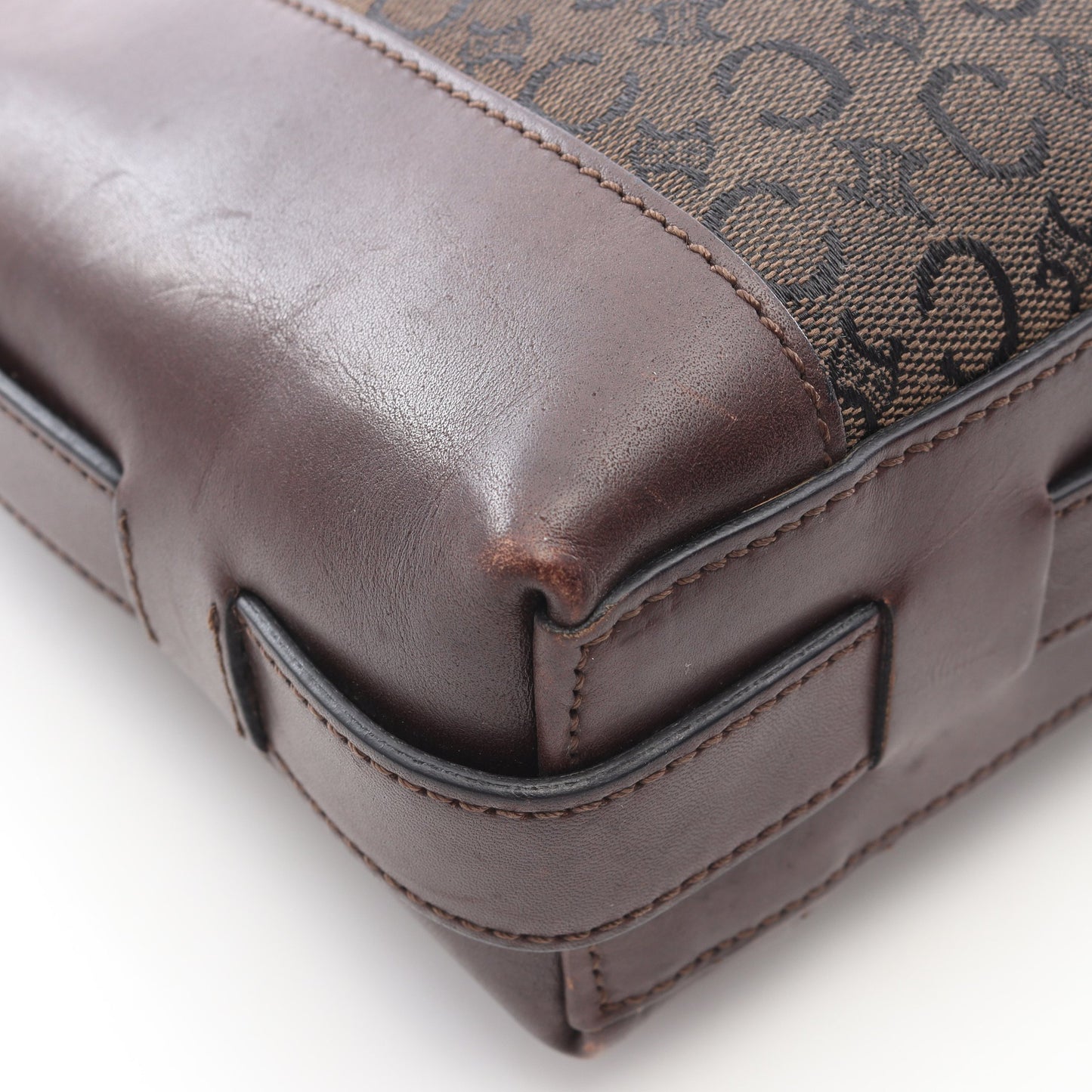 Cマカダム ショルダーバッグ キャンバス レザー ダークブラウン セリーヌ バッグ CELINE