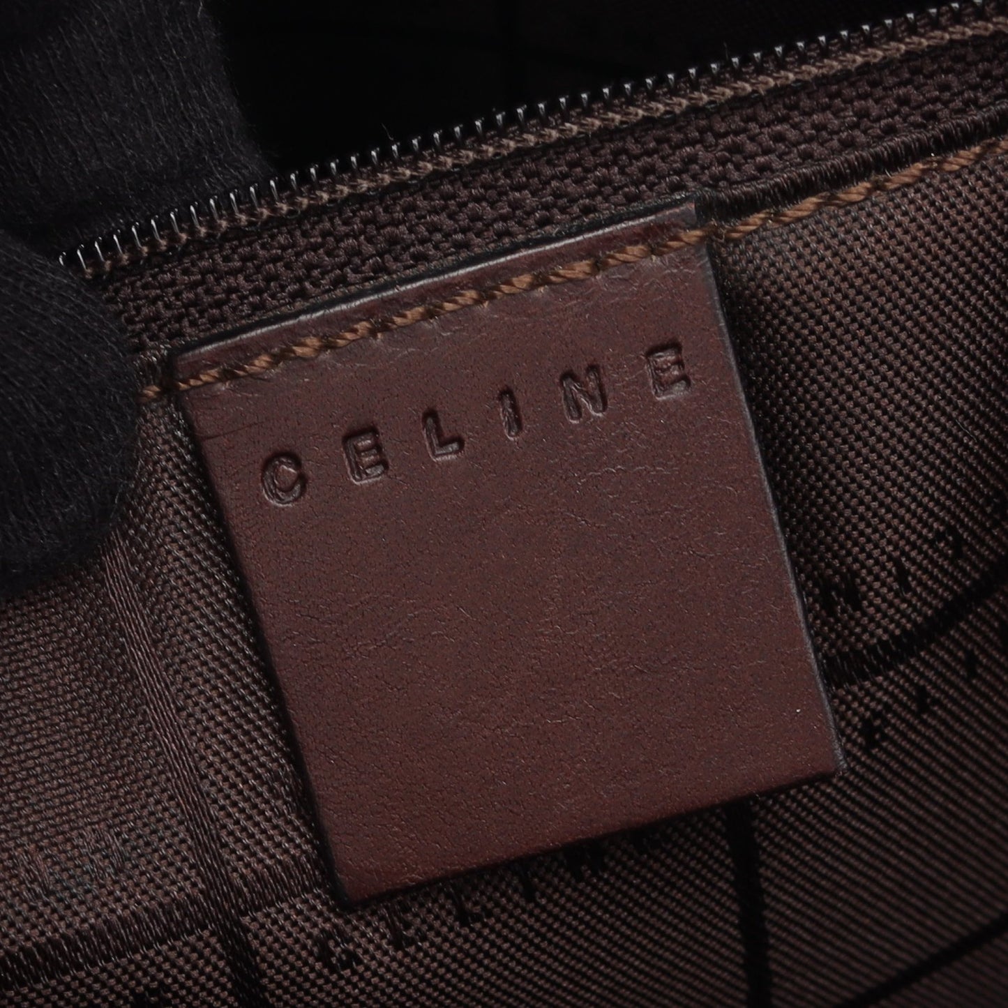 Cマカダム ショルダーバッグ キャンバス レザー ダークブラウン セリーヌ バッグ CELINE