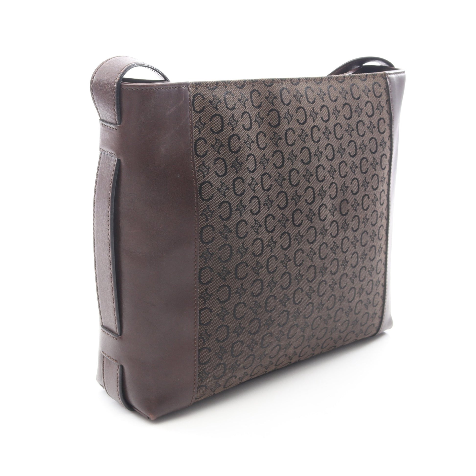 Cマカダム ショルダーバッグ キャンバス レザー ダークブラウン セリーヌ バッグ CELINE