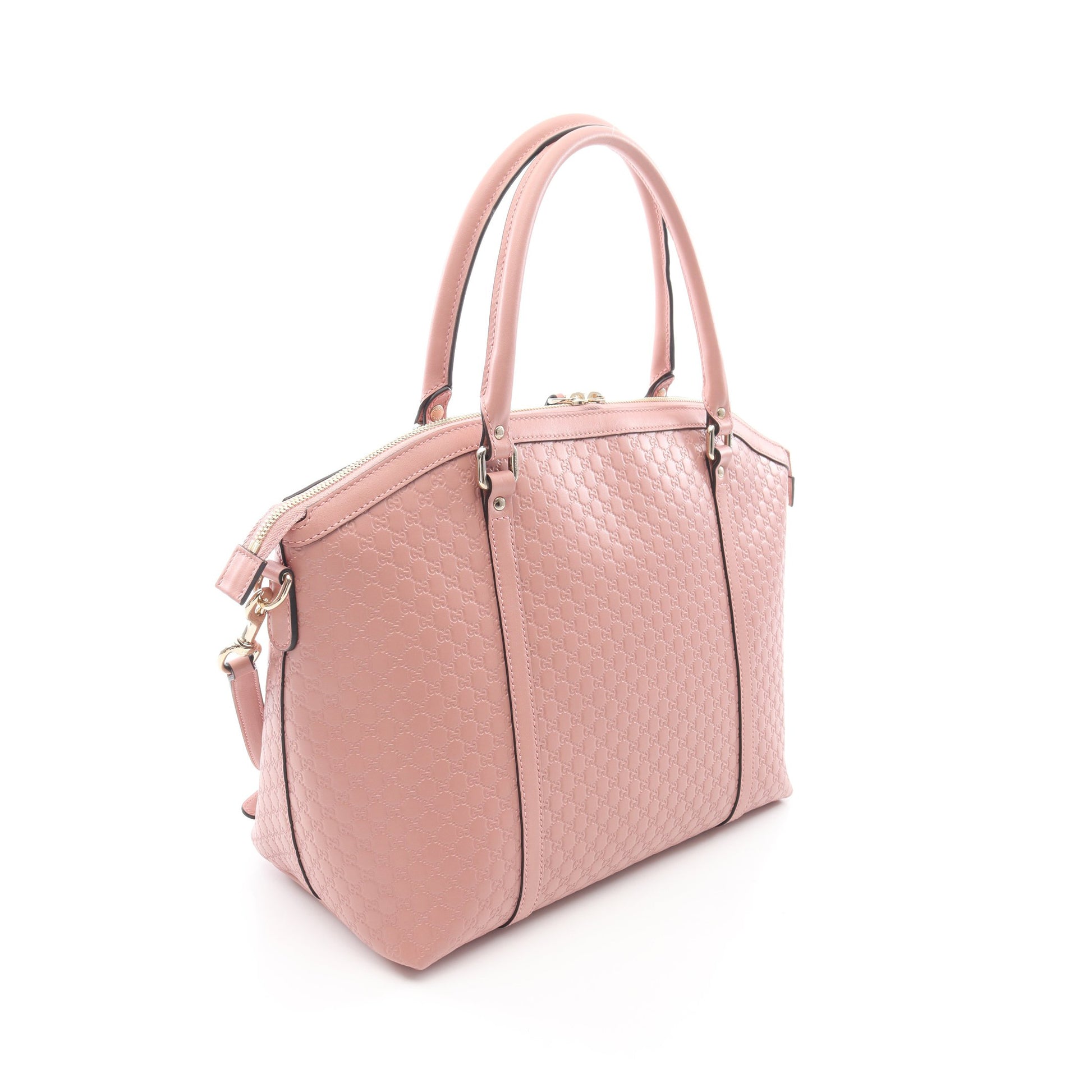 マイクログッチシマ 2WAY ハンドバッグ トートバッグ レザー ピンク グッチ バッグ GUCCI