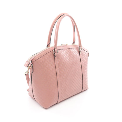 マイクログッチシマ 2WAY ハンドバッグ トートバッグ レザー ピンク グッチ バッグ GUCCI
