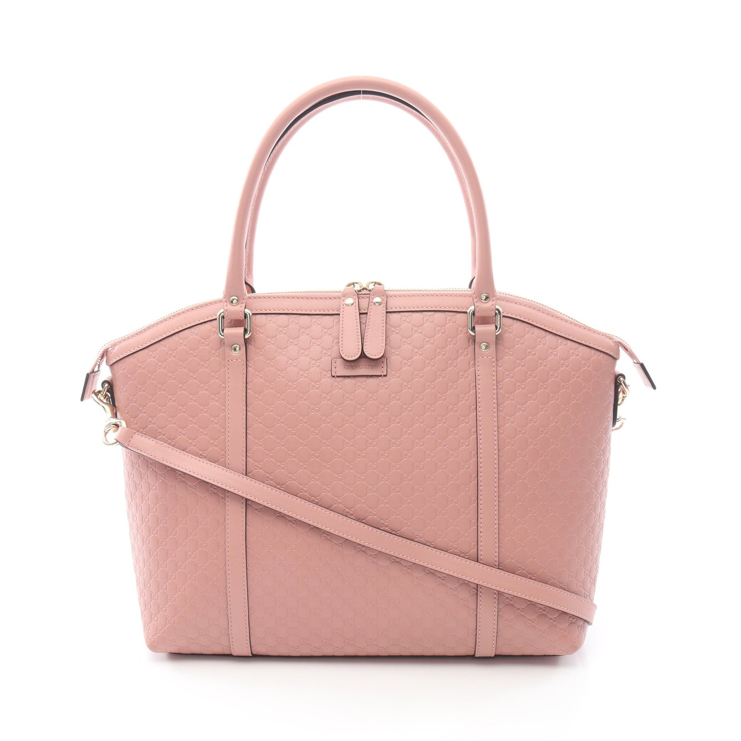 マイクログッチシマ 2WAY ハンドバッグ トートバッグ レザー ピンク グッチ バッグ GUCCI