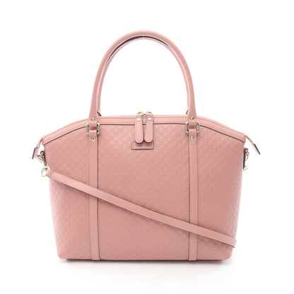 マイクログッチシマ 2WAY ハンドバッグ トートバッグ レザー ピンク グッチ バッグ GUCCI