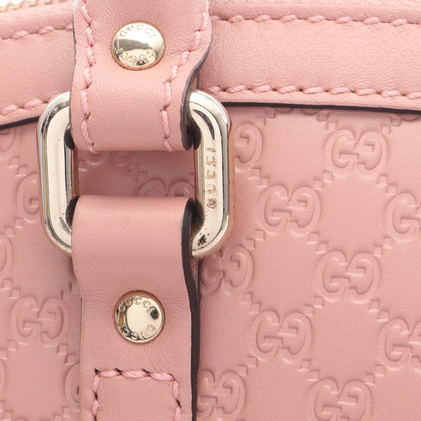 マイクログッチシマ 2WAY ハンドバッグ トートバッグ レザー ピンク グッチ バッグ GUCCI