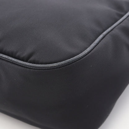 Re-Edition 2005 Re-Nylon 2WAY チェーンショルダーバッグ ナイロン サフィアーノレザー ブラック プラダ バッグ PRADA