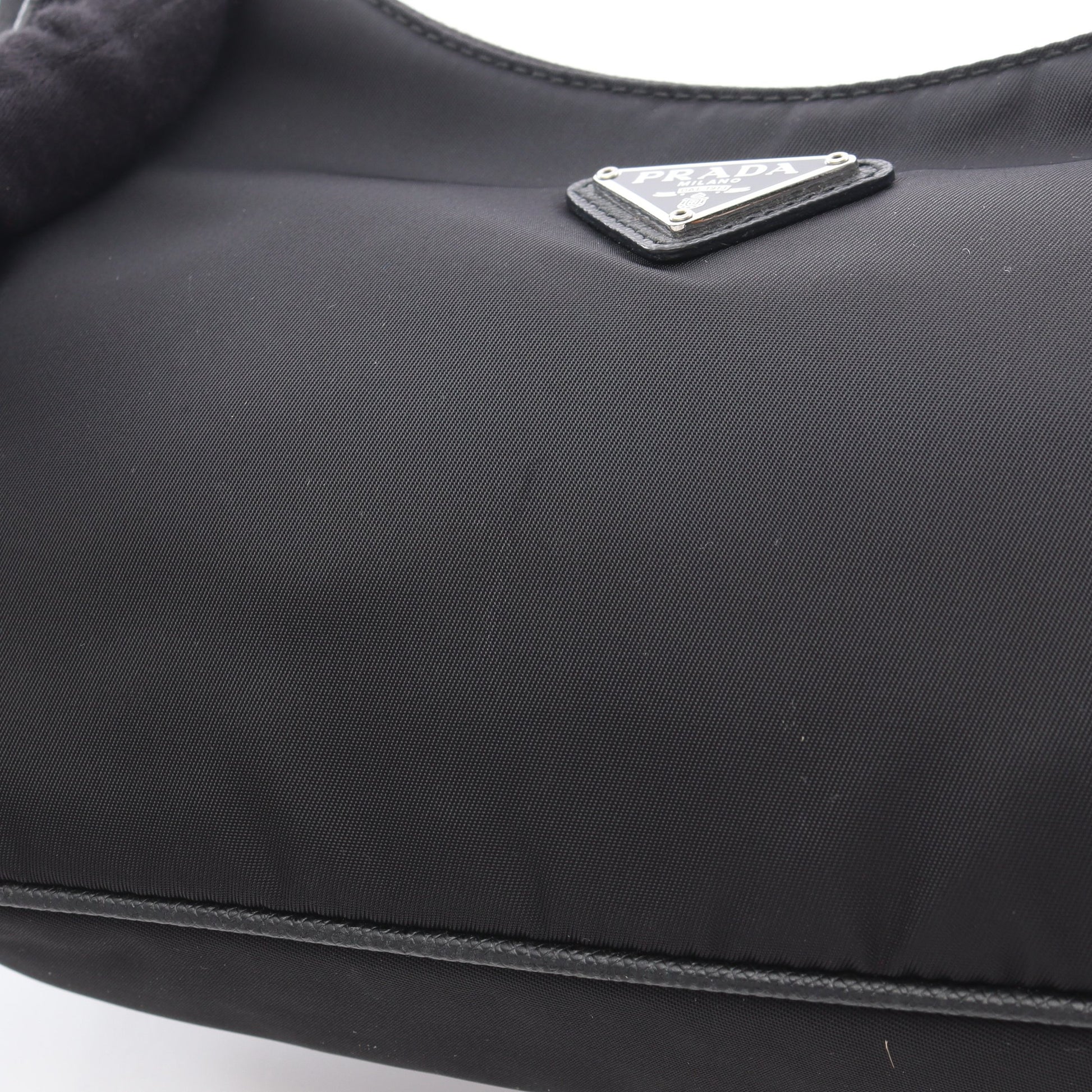 Re-Edition 2005 Re-Nylon 2WAY チェーンショルダーバッグ ナイロン サフィアーノレザー ブラック プラダ バッグ PRADA