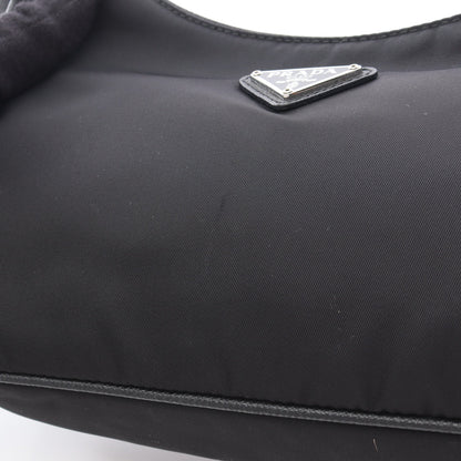 Re-Edition 2005 Re-Nylon 2WAY チェーンショルダーバッグ ナイロン サフィアーノレザー ブラック プラダ バッグ PRADA