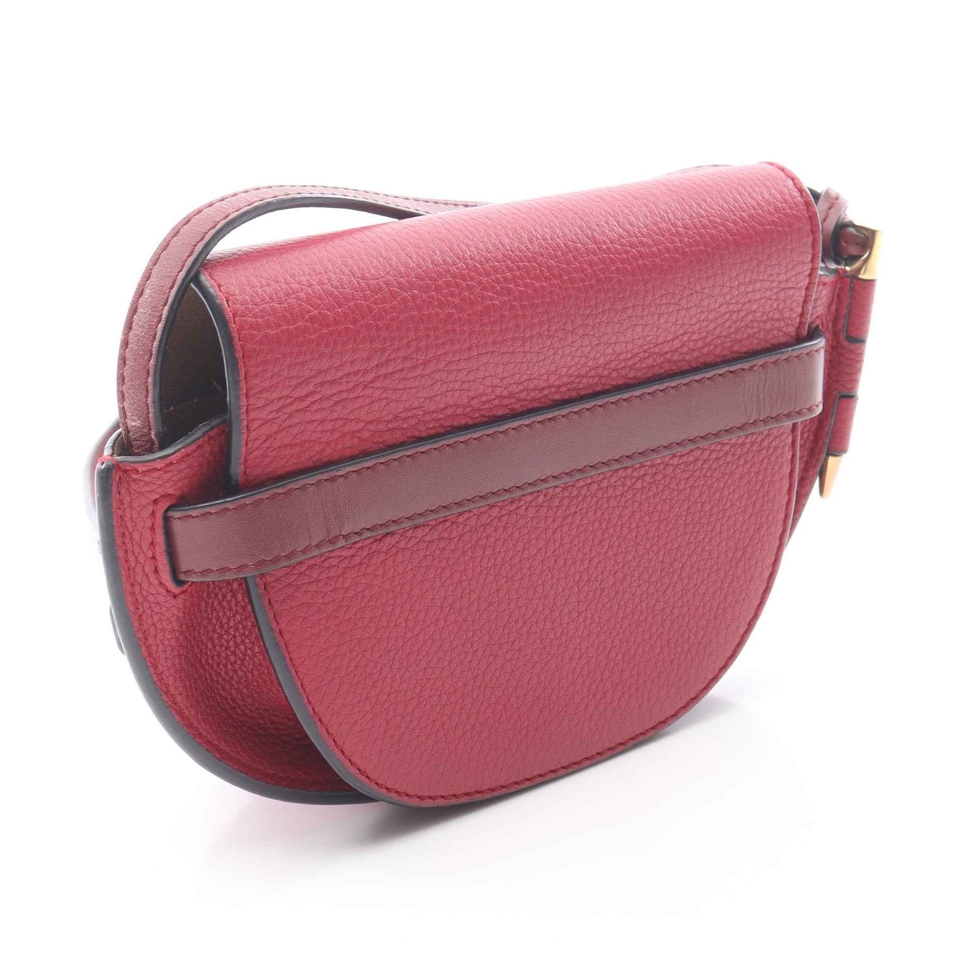 ゲートバッグ ミニ ショルダーバッグ レザー ピンクパープル ボルドー ロエベ バッグ LOEWE