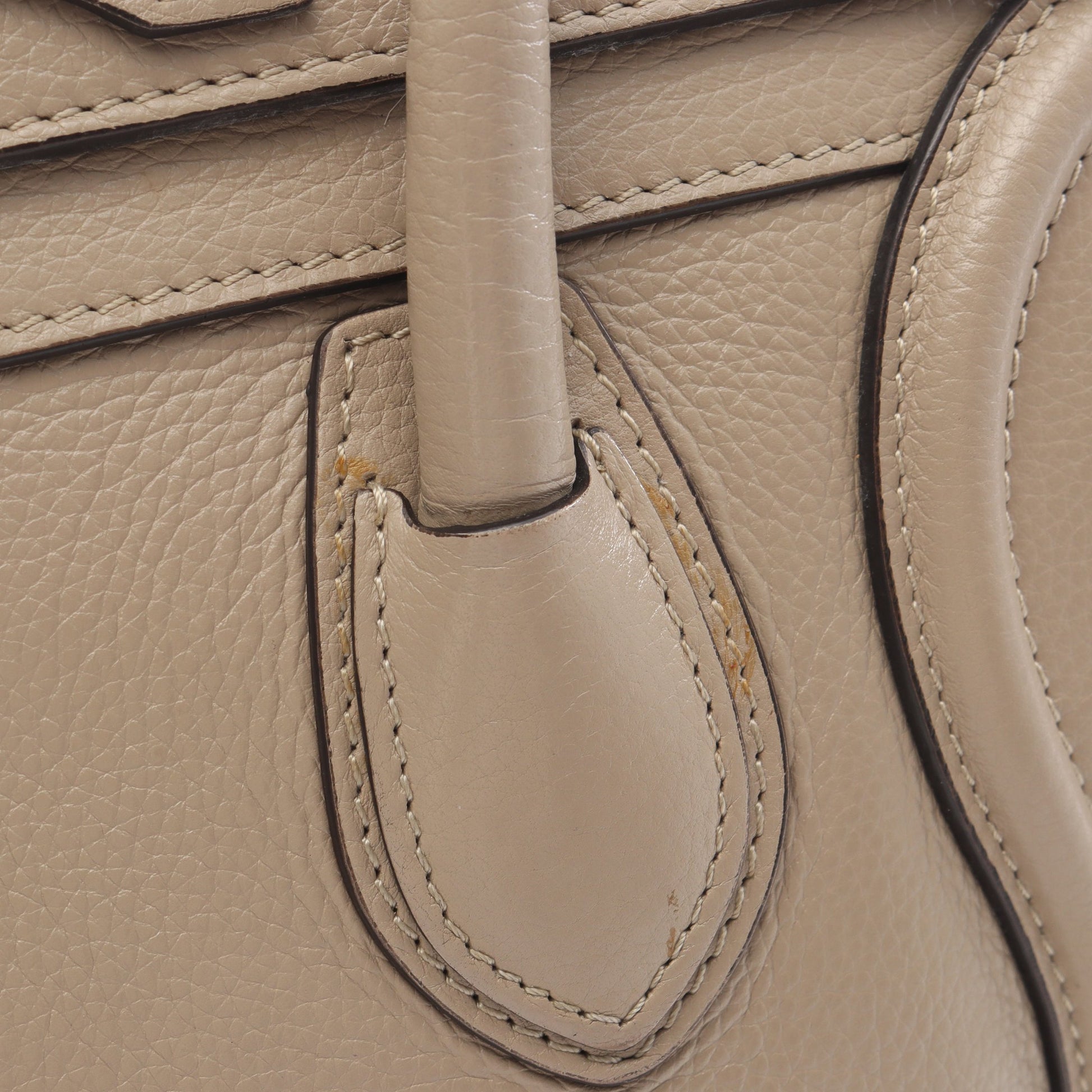 ラゲージ マイクロショッパー ハンドバッグ トートバッグ レザー ベージュ セリーヌ バッグ CELINE
